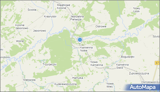 mapa Kamienna Nowa, Kamienna Nowa na mapie Targeo